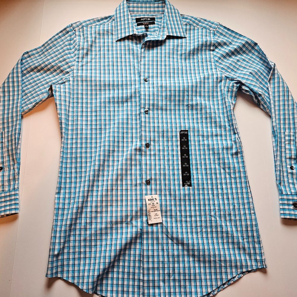 APT 9 Men's Stretch Slim Fit Button Down Dress Shirt 15 32/33